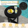 VINGLI Round Outdoor Side Table, Small Metal Outdoor Table Patio End Tables for Balcony, Porch, Garden and Poolside - 4 of 4