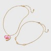 Girls' 2pk Cherry and Heart Locket Necklace Set - Cat & Jack™️: Acrylic, Zinc Alloy, 16" Length, Lobster Claw Clasp - 2 of 4
