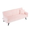 Ridstar Sitting and Sleeping Sofa with Retractable Cup Holders For Living Room & Bedroom-Pink - 2 of 4