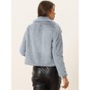 INSPIRE CHIC Women's Autumn Winter Cropped Notch Lapel Faux Fur Fluffy Jacket - 4 of 4