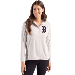 Boston Red Sox Cutter & Buck Coastline Epic Comfort Recycled Womens Hooded Shirt - 1 of 1