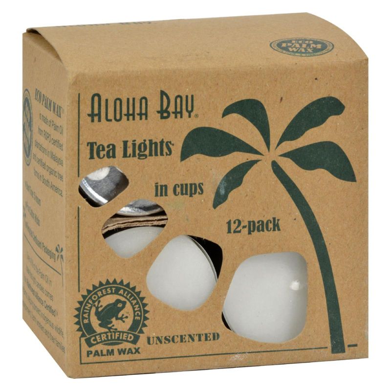 Aloha Bay White Unscented Tea Light Candles - 12 ct, 1 of 5