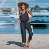 Women's Blue Sleeveless Scoop Neck Pocket Jumpsuit - Cupshe - 3 of 4