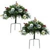 Round Outdoor Christmas Trees (2-Piece) – Christmas Holiday Decorations - 3 of 4
