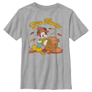 Boy's Mickey & Friends Give Thanks Scarecrow Mickey T-Shirt - 1 of 4