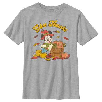 Boy's Mickey & Friends Give Thanks Scarecrow Mickey T-Shirt