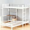 Racxily Bunk Bed, Twin Over Twin Size with Desk, L-Shaped Metal Bunk Bed Storage Shelves and Drawers Loft Beds with Guardrail and Ladder for Teen - 3 of 4