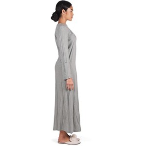 Memoi Women's 100% Cotton Slub Knit Full-Length Sleeping Gown - 1 of 4