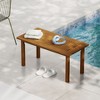 HOMLUX 35.2" Meranti Wood Patio Coffee Table Outdoor Dining Table for Lawn, Yard, Pool - 2 of 4
