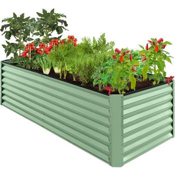 Best Choice Products 8x4x2ft Outdoor Metal Raised Garden Bed, Planter Box for Vegetables, Flowers, Herbs