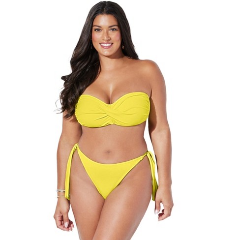 Swimsuits For All Women's Plus Size Valentine Ruched Bandeau