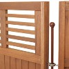 Sunnydaze Outdoor Patio or Porch Meranti Wood with Teak Oil Finish Folding Privacy Screen Fence - 44" - image 4 of 4