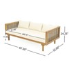 VisioGear Daybed, 3 Seater Daybed Conversation Set with Rattan Arms, Beige, 67.5"*32"*24.25" - 3 of 4
