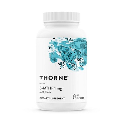 Thorne 5-MTHF 1mg - Methylfolate (Active B9 Folate) Supplement - Supports Cardiovascular Health, Methylation, and Homocysteine Levels - 60 Capsules