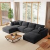 Whisen Oversized Chenille Sectional Compressed Sofa with Ottomans, No-Assembly Design - 2 of 4