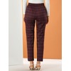 INSPIRE CHIC Women's Vintage Tartan Plaid Elastic Waist Straight Long Trousers - 4 of 4