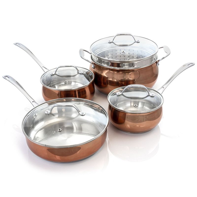 Oster Carabello 9 Piece Stainless Steel Cookware Combo Set in Copper, 1 of 12