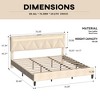 King Size Upholstered Platform Bed with LED Light and Charging Station - 3 of 4