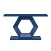 Modern Entryway Table with Hollow Hexagon Legs & Premium Fir Veneer, Stylish Console for Hallway, Entryway, and Living Room - 3 of 4