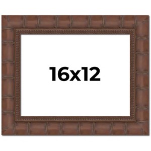 PosterPalooza | 16x12 Wide Bamboo Picture Frame, UV Acrylic, 4 Finishes - Brown, Black, Silver, and Natural - 1 of 4