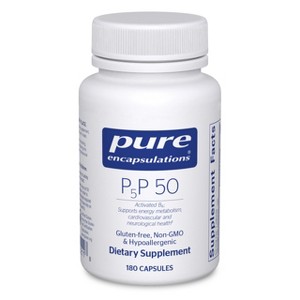 Pure Encapsulations P5P 50 - Active Vitamin B6 - Supports Energy Metabolism & Brain Health* - Gluten Free & Non-GMO - 1 of 4