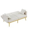 NicBex 59 Inch Velvet Convertible Love Seat Sofa with 2 Throw Pillows for Living Room,Bedroom,Office,Apartment - 4 of 4