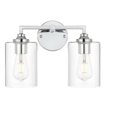 Elegant Lighting Mayson 2 light Chrome and Clear Bath Sconce