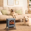 HOMCOM Freestanding Electric Fireplace, Space Heater with Realistic Flame Effect and Overheat Protection, 750W/1500W - 3 of 4