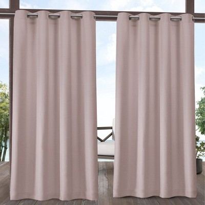 Set of 2 (108"x54") Delano Grommet Top Light Filtering Window Curtain Panels Blush Pink - Exclusive Home: Indoor Canvas