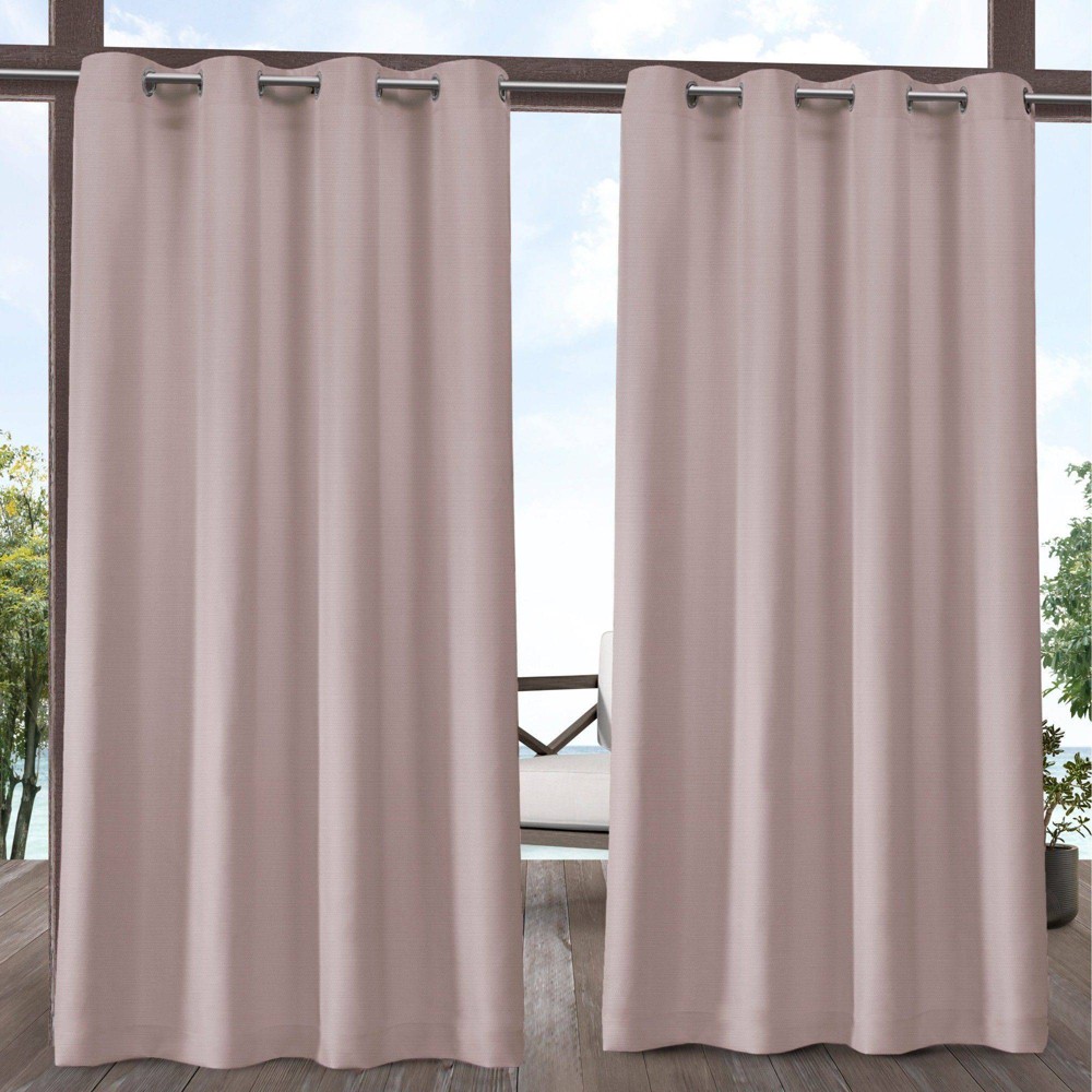 Set of 2 (84"x54") Delano Grommet Top Light Filtering Window Curtain Panels Blush Pink - Exclusive Home: Indoor Canvas