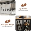 Wooden Kitchen Island with Power Outlet & LED Lights - Bakers Rack with Storage, 3-Tier Microwave/Oven Stand, Coffee Bar Table with 6 Hooks - 4 of 4
