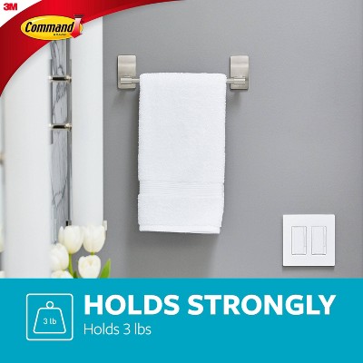 Satin Nickel Hand Towel Bar with Adhesive Strips