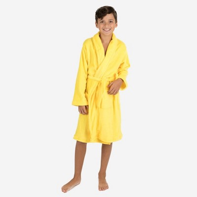 Leveret Kids Shawl Collar Fleece Solid Color Robe