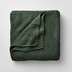 Full/Queen Knit Blanket Dark Teal - Casaluna™