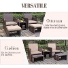 Sunsitt 5pc Outdoor Patio Chairs with Ottoman Side Storage Table Brown - 4 of 4