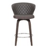 HomeRoots 26" Brown Faux Leather And Iron Swivel Low Back Counter Height Bar Chair - 4 of 4