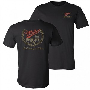 Mens Miller High Life Logo with Rear Full Est.1903 Logo Print T-Shirt - 1 of 2
