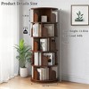 YONWAY 5 Tier Rotating Bookshelf Open Storage Bookcase 360° Display Round Spinning Bookshelf for Bedroom, Living Room, Home, Office - 4 of 4