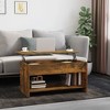 vidaXL Coffee Table Smoked Oak 40.2"x19.7"x20.7" Engineered Wood - 2 of 4