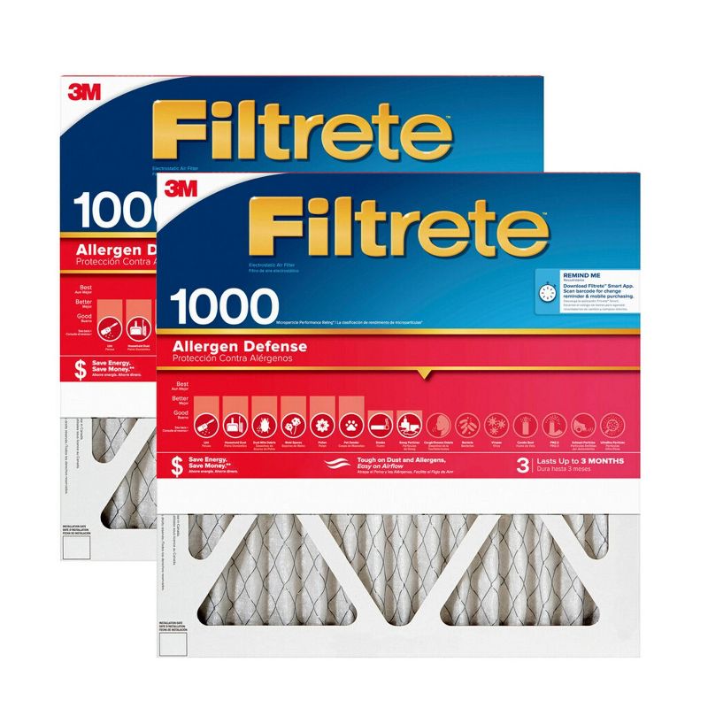 Filtrete 2pk Allergen Defense Air Filter 1000 MPR, 1 of 15