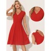 INSPIRE CHIC Women's Vintage V Neck Cap Sleeve Elegant Chiffon A-Line Dresses - 2 of 4