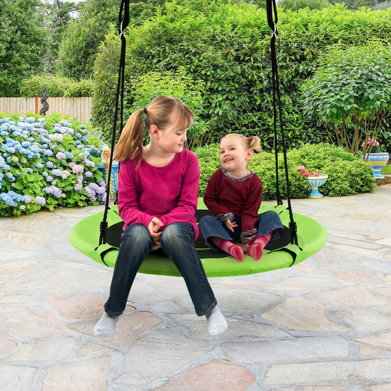 Costway 40" Flying Saucer Tree Swing Indoor Outdoor Play Set Kids Christmas Gift Purple/Blue/Green/Colorful/Blue Rocket/Blue Whale/Woods/Dark Green/Dark Pink/Yellow/Pink, 2 of 13