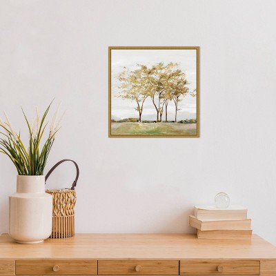 Golden Acre Wood Autumn Landscape Framed Canvas Wall Art