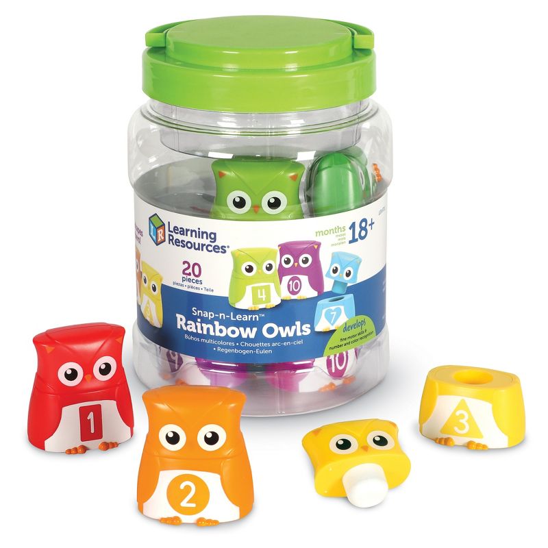 Learning Resources Snap-n-Learn Rainbow Color, Shape, Letter Owls, 1 of 7