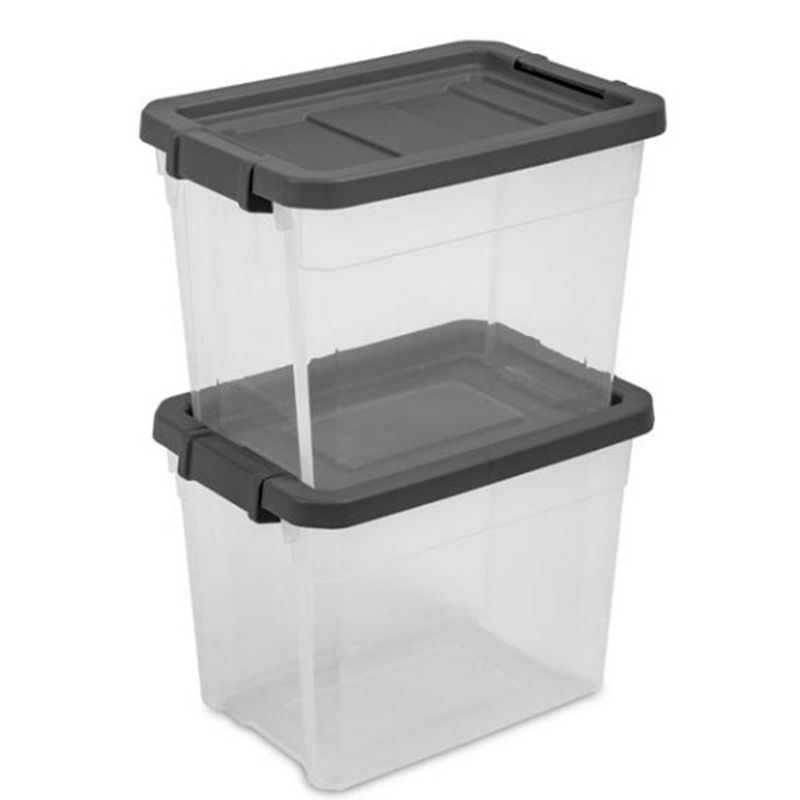 Sterilite 30 Quart Clear Plastic Stackable Storage Container Bin Box Tote with Grey Latching Lid Organizing Solution for Home & Classroom, 3 of 7
