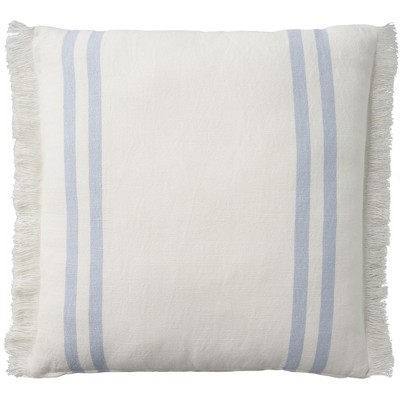 Mina Victory Lifestyle Cotton Linen Stripes Indoor Throw Pillow