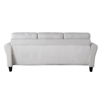 Alexa Oyster Fabric Sofa with Rolled Arms