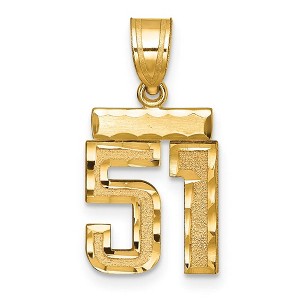 Black Bow Jewelry 14k Yellow Gold, Varsity Collection, Small D/C Pendant Number 51 - 1 of 3