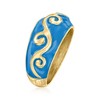 Ross-Simons Blue Enamel Swirl Ring in 18kt Gold Over Sterling - 3 of 4