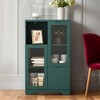 VANIRROR Accent Storage Cabinet with Glass Doors and Drawer, Open Storage Space for Bedroom or Living Room, Storage Cabinet for Organizing and Display - 2 of 4